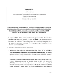 Report of the Board of Directors Regarding The