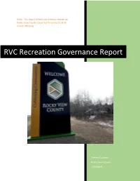 RVC Recreation Governance Report