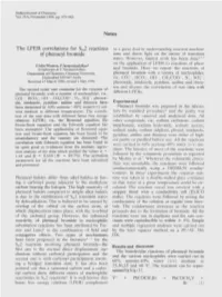 The Lfer Correlations for SN2 Reactions of Phenacyl Bromide +
