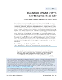 The Reform of October 1979: How It Happened and Why