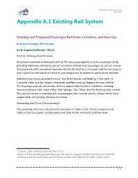 Appendix A.1 Existing Rail System
