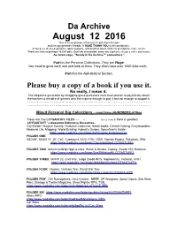 August 12 2016 This Is a Compilation of the Last 31 Pdf Share Threads and the Rpg Generals Threads