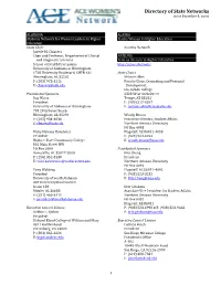 Directory of State Networks (As of December 8, 2017)