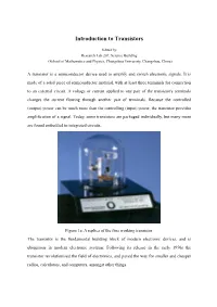 Introduction to Transistors