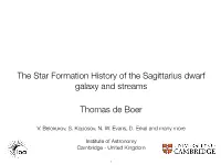 The Star Formation History of the Sagittarius Dwarf Galaxy and Streams