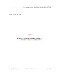Version 12.0, 01 Jun 2018 ANNEX I SUMMARY of PRODUCT