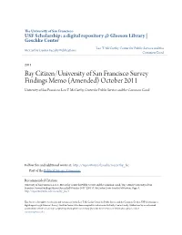 Bay Citizen/University of San Francisco Survey Findings Memo (Amended) October 2011 University of San Francisco, Leo T