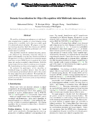 Domain Generalization for Object Recognition with Multi-Task Autoencoders