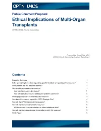 Ethical Implications of Multi-Organ Transplants OPTN/UNOS Ethics Committee