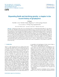 Expanding Earth and Declining Gravity: a Chapter in the Recent History of Geophysics