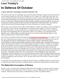 Leont Trotsky: in Defence of October