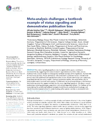 Meta-Analysis Challenges a Textbook Example of Status Signalling and Demonstrates Publication Bias
