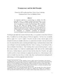 Transparency and the KK Principle