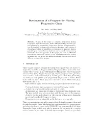 Development of a Program for Playing Progressive Chess