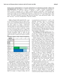 Extraction Instruments to Enable Detection of Origin-Diagnostic Lipids for Life Detection