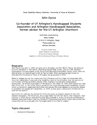 John Dycus Co-Founder of UT Arlington's