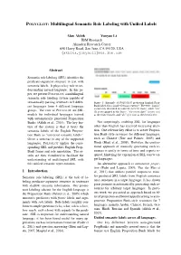 Multilingual Semantic Role Labeling with Unified Labels