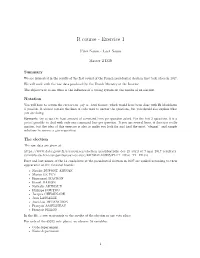 R Course - Exercice 1