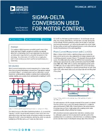 Sigma-Delta Conversion Used for Motor Control