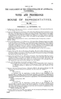 Votes and Proceedings House of Representatives