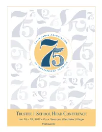 2017 Trustee/School Head Conference Program