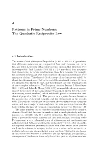 4 Patterns in Prime Numbers: the Quadratic Reciprocity Law