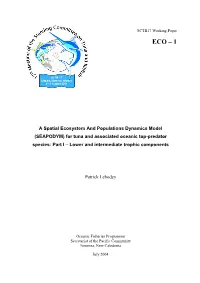 A Spatial Ecosystem and Populations Dynamics Model (SEAPODYM) For