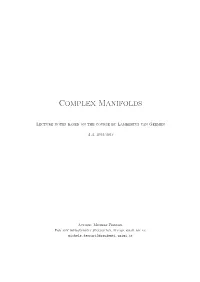 Complex Manifolds