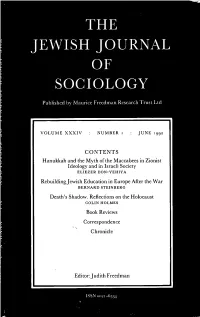 CONTENTS Hanukkah and the Myth of the Maccabees in Zionist