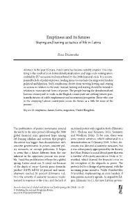 Emptiness and Its Futures Staying and Leaving As Tactics of Life in Latvia