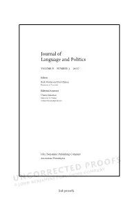 Journal of Language and Politics"