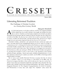Liberating Reformed Tradition