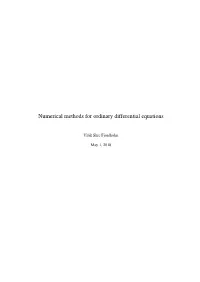 Numerical Methods for Ordinary Differential Equations