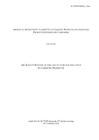 Opinion of the Sccnfp on the Safety Review of the Use of Certain Azo