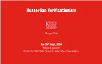 Phenomenological Verificationism