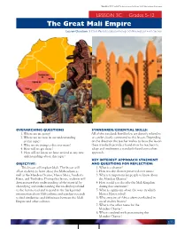 The Great Mali Empire Lesson Duration: 3 Class Periods (Approximately 50 Minutes) for Each Section