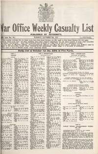 Daily List of October 1St (No. 5378) in Five Parts