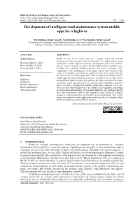 Development of Intelligent Road Maintenance System Mobile Apps for a Highway