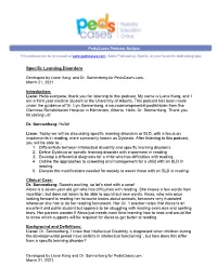 Specific Learning Disorders
