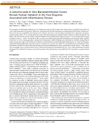 A Genome-Wide in Vitro Bacterial-Infection Screen Reveals Human Variation in the Host Response Associated with Inﬂammatory Disease