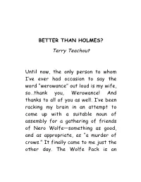 Better Than Holmes?