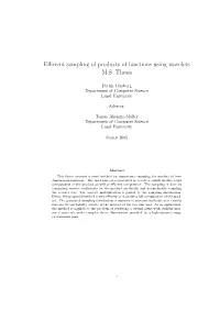 Efficient Sampling of Products of Functions Using Wavelets M.S. Thesis