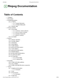 Ffmpeg Documentation