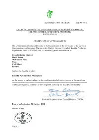 IE-BPA 70185 Authorisation Cert Ver1.1.Pdf