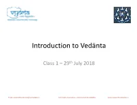 Introduction to Vedānta