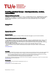 Inventing Electrical Europe : Interdependencies, Borders, Vulnerabilities