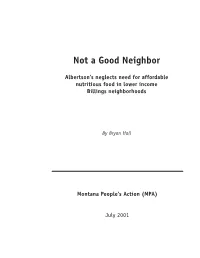 Not a Good Neighbor: Albertson's Neglects Need for Affordable