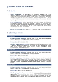 [Conditions D'accès Aux Animations]