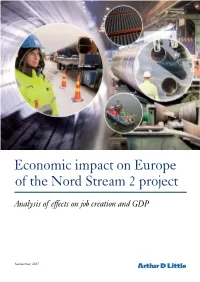 Economic Impact on Europe of the Nord Stream 2 Project