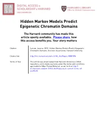 Hidden Markov Models Predict Epigenetic Chromatin Domains